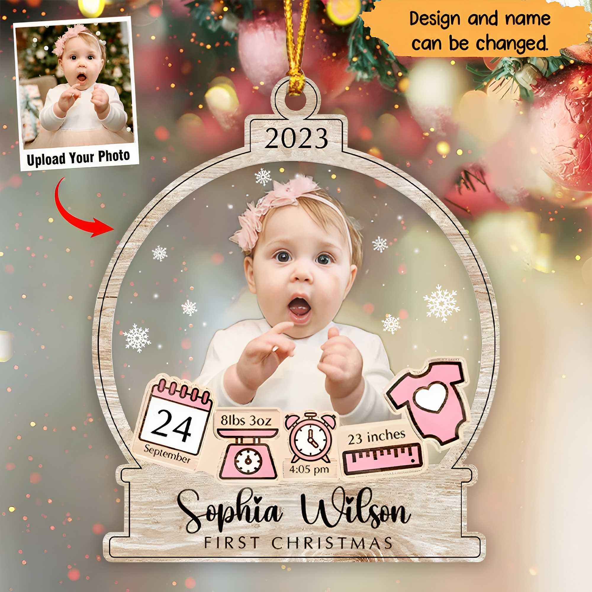 Baby's First Christmas 2023 Personalized Ornament