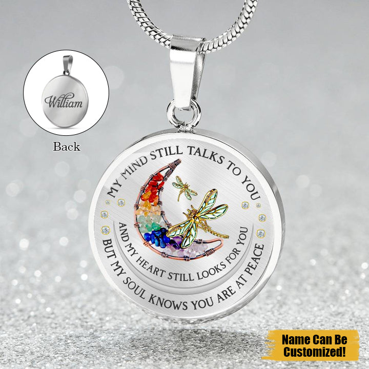 My Mind Talks To You Personalized Necklace With Back Engraving