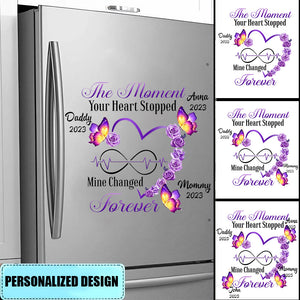 Memorial Violet Flower Butterfly Heart Infinity Personalized Sticker Decal