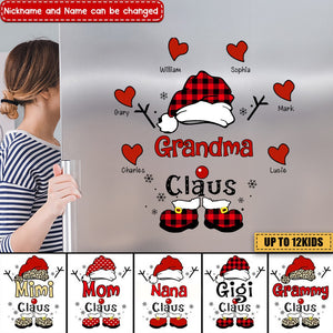 Christmas Grandma Snowflake Heart Kids Personalized Sticker