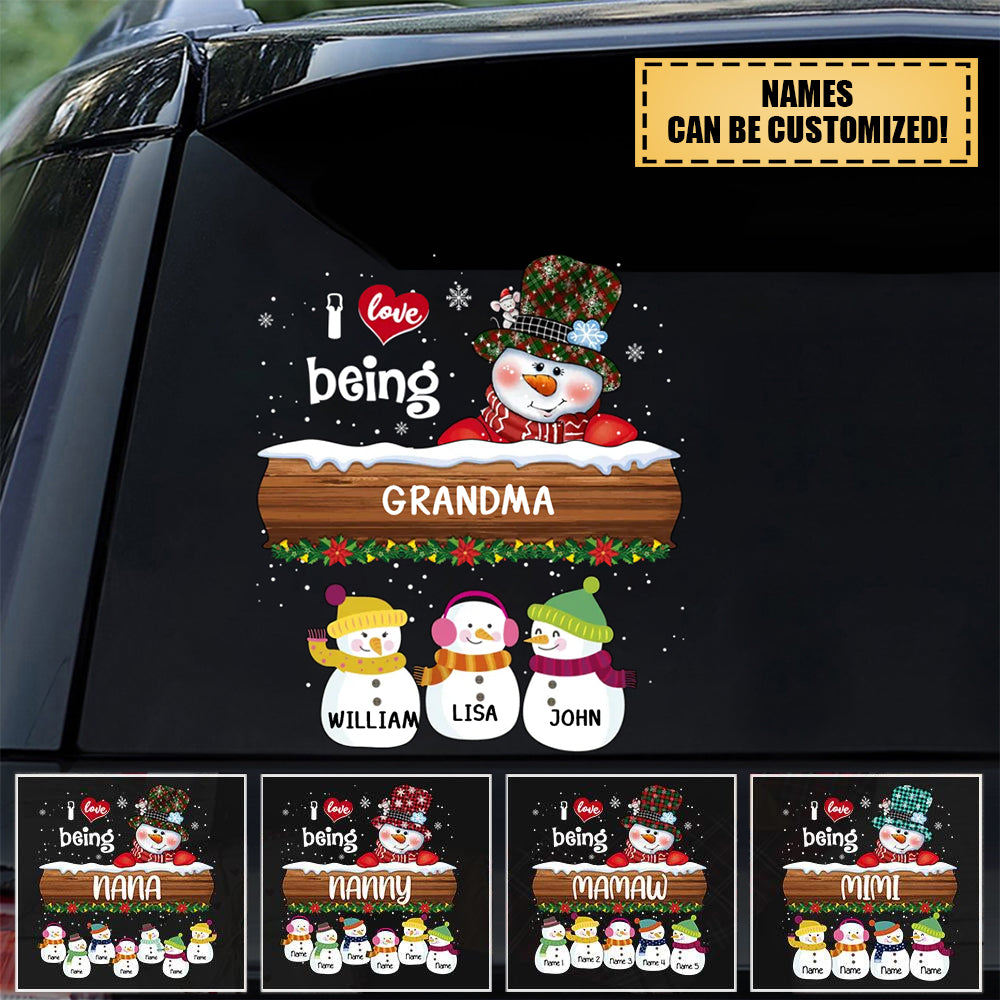 I Love Being Grandma With Grandkids Name Personalized Sticker