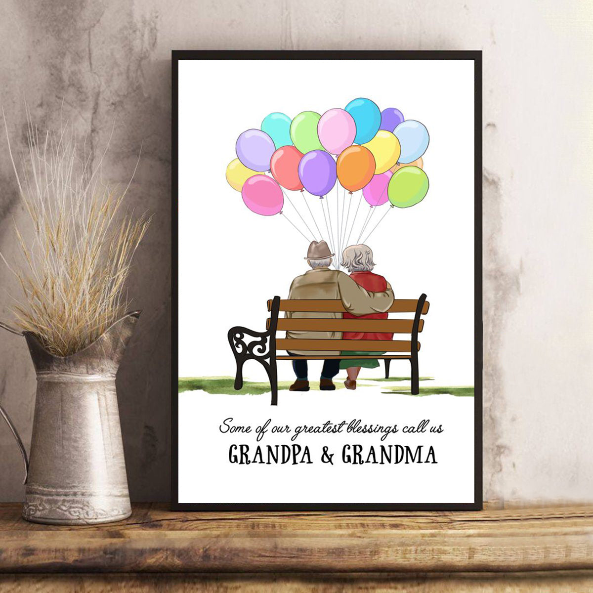 Some Of Our Greatest Blessings Call Us,For Old Couple- Personalized Poster