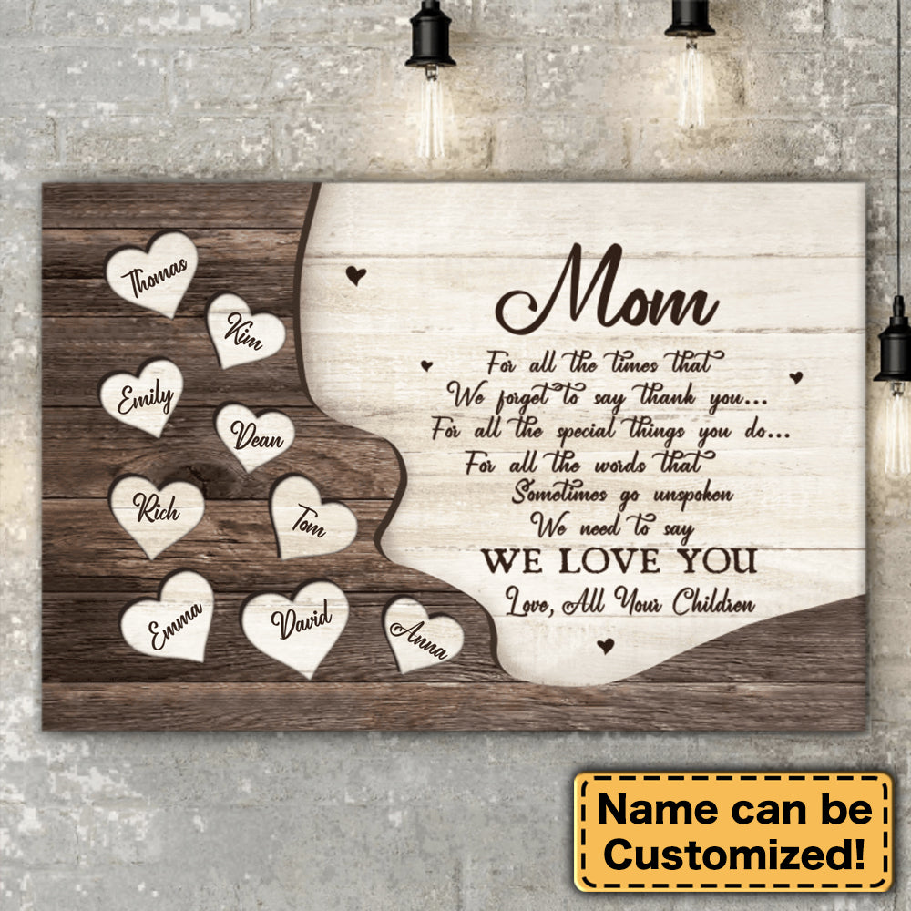 For All The Times That We Forget To Thank You Personalized Horizontal Poster
