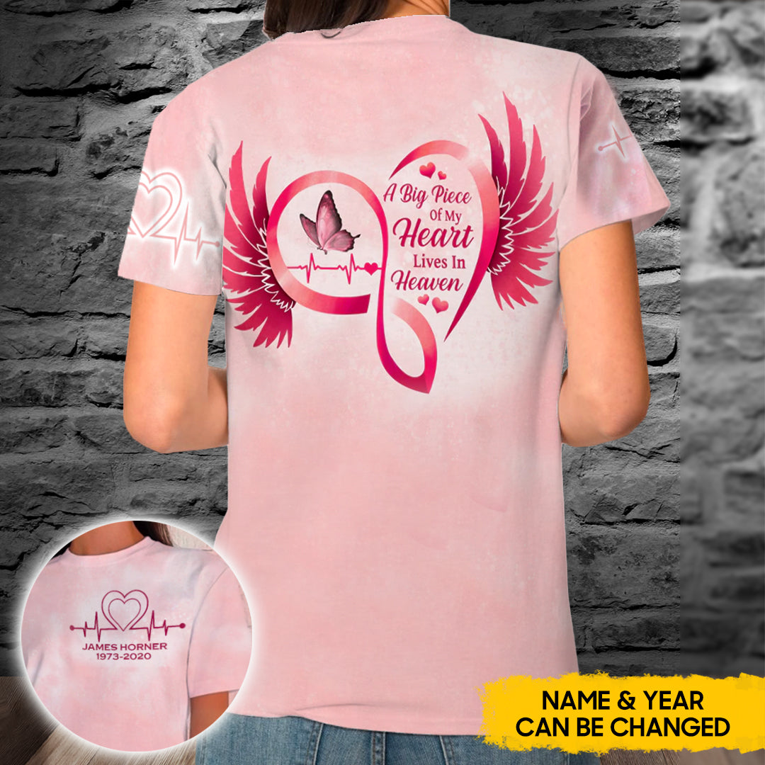 A Big Piece Of My Heart Lives In Heaven - Personalized Shirt