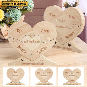 Personalized Wooden Heart Puzzle Heart Decor