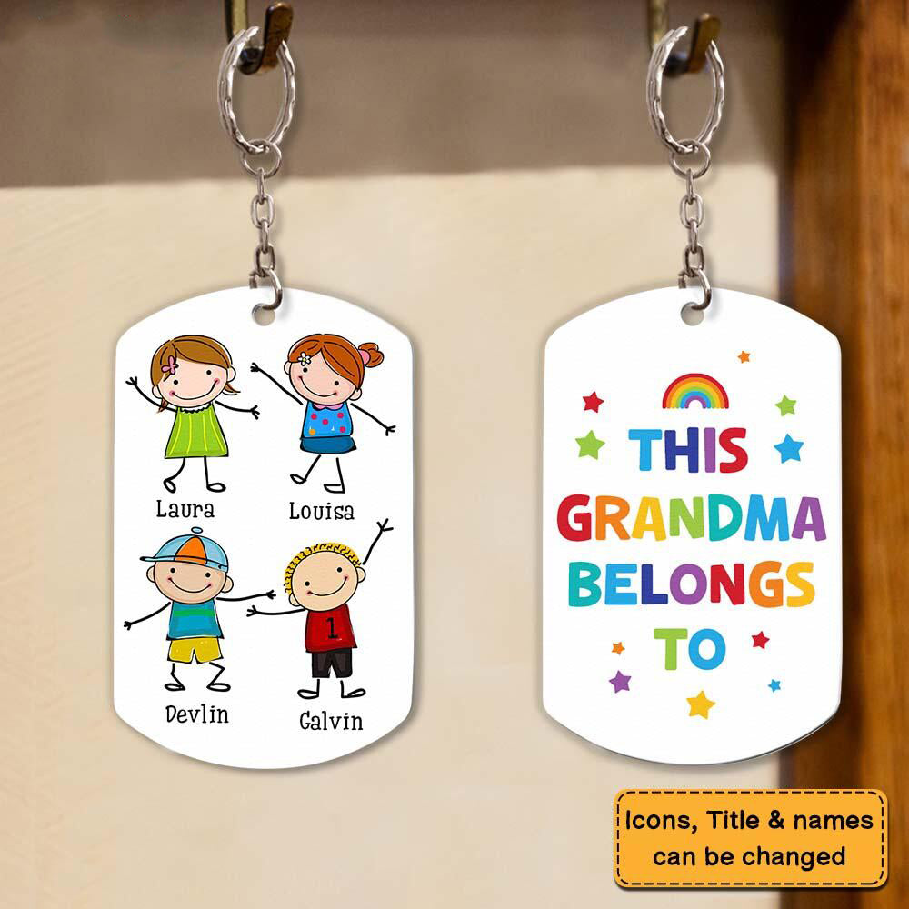 Gift for Grandma Belongs To Aluminum Personalized Keychain