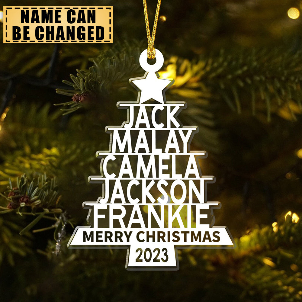 Personalized 2023 Family Name Christmas Tree Ornament