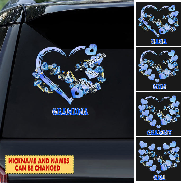 GRANDMA MOM HEART INFINITIVE LOVE PERSONALIZED STICKER