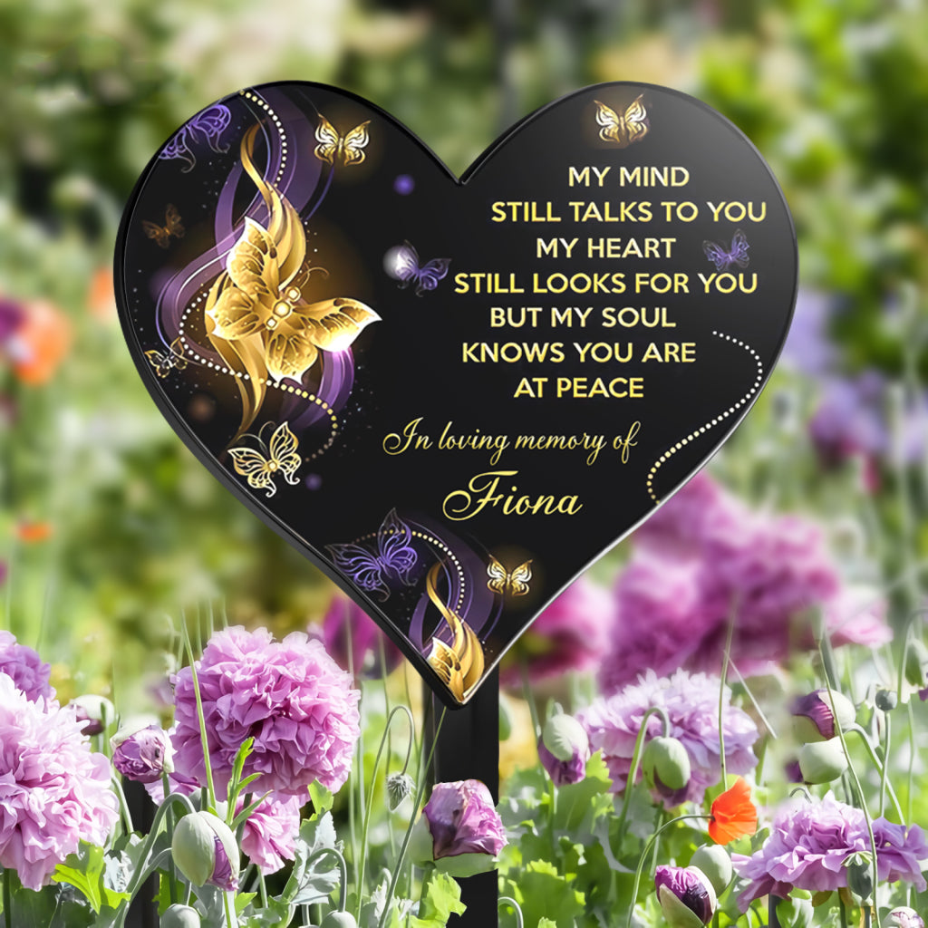 My Mind Heart Personalized Custom Garden Plants Stake