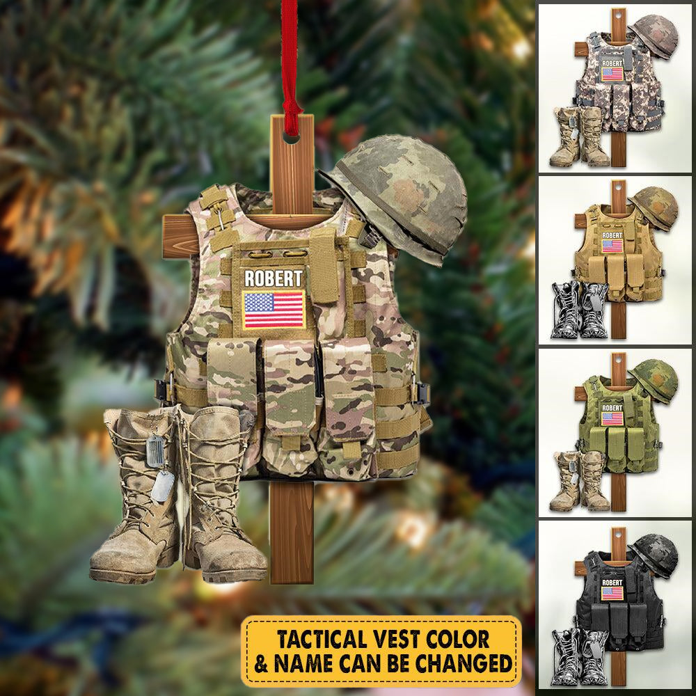 Military Tactical Vest Custom Name Personalized Ornament-Xmas Gift