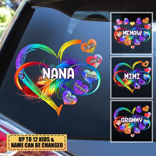 Grandma Grandkids Infinity Love Family Gift  Personalized Sticker