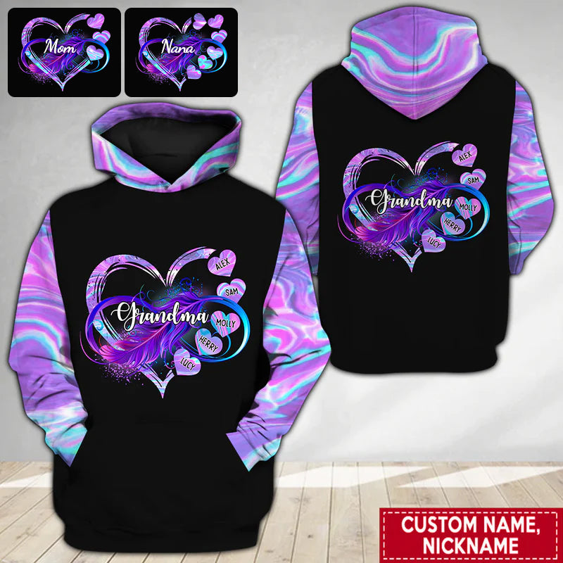 Customized Grandma Mom Infinite Love Family Gift Hoodie