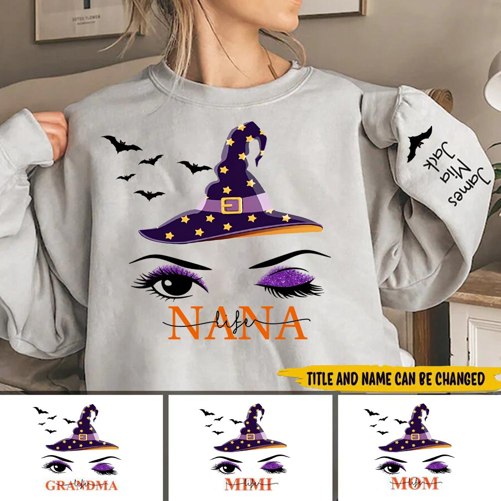 Grandma Life Witch Hat With Grandkids Personalized Sweatshirt