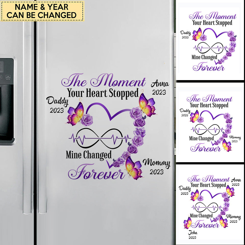 Memorial Violet Flower Butterfly Heart Infinity Personalized Sticker Decal