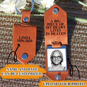 Memorial Leather Keychain with Picture