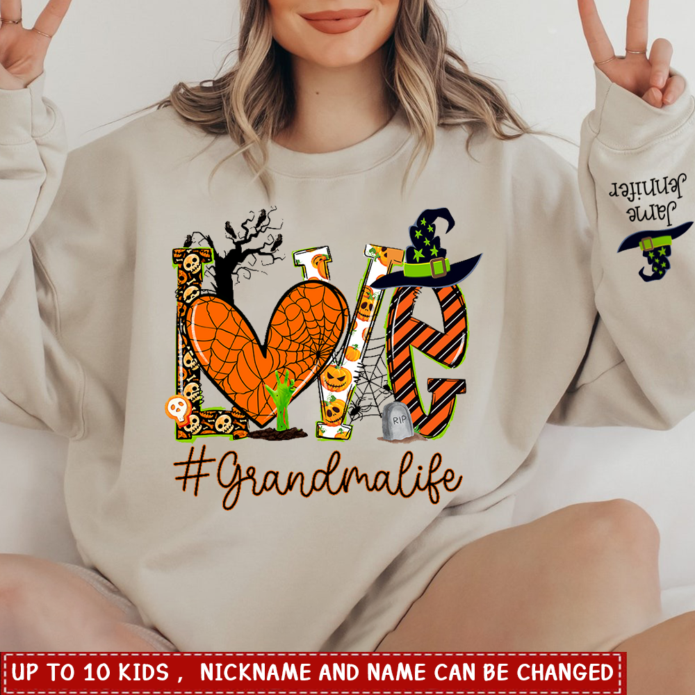 Halloween Love Grandma Life and Kids Sweatshirt