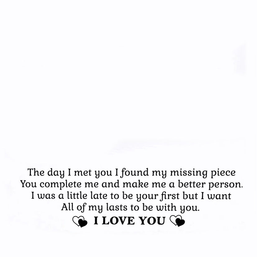 My Man You Are My Missing Piece-Personalized Keychain and Heart Necklace