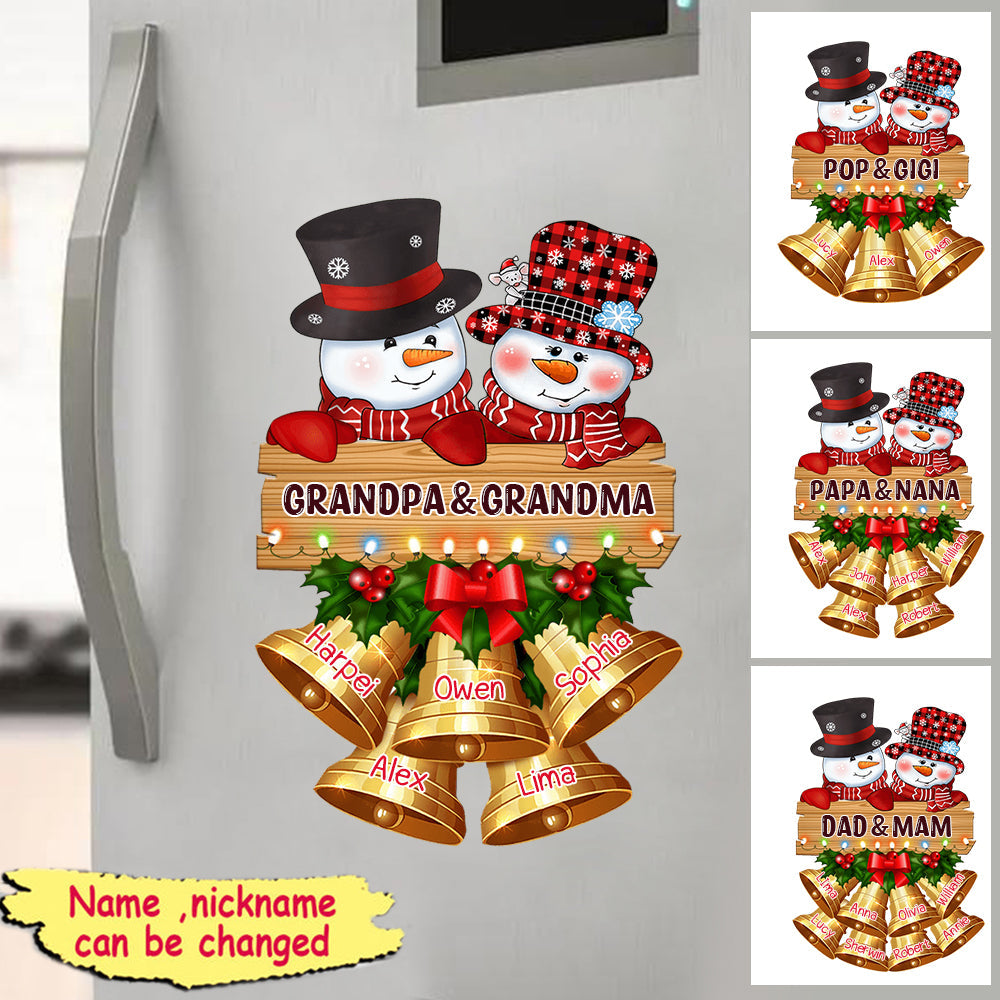Personalized Snowman Papa Nana Family Christmas Gift Xmas Sticker Decal