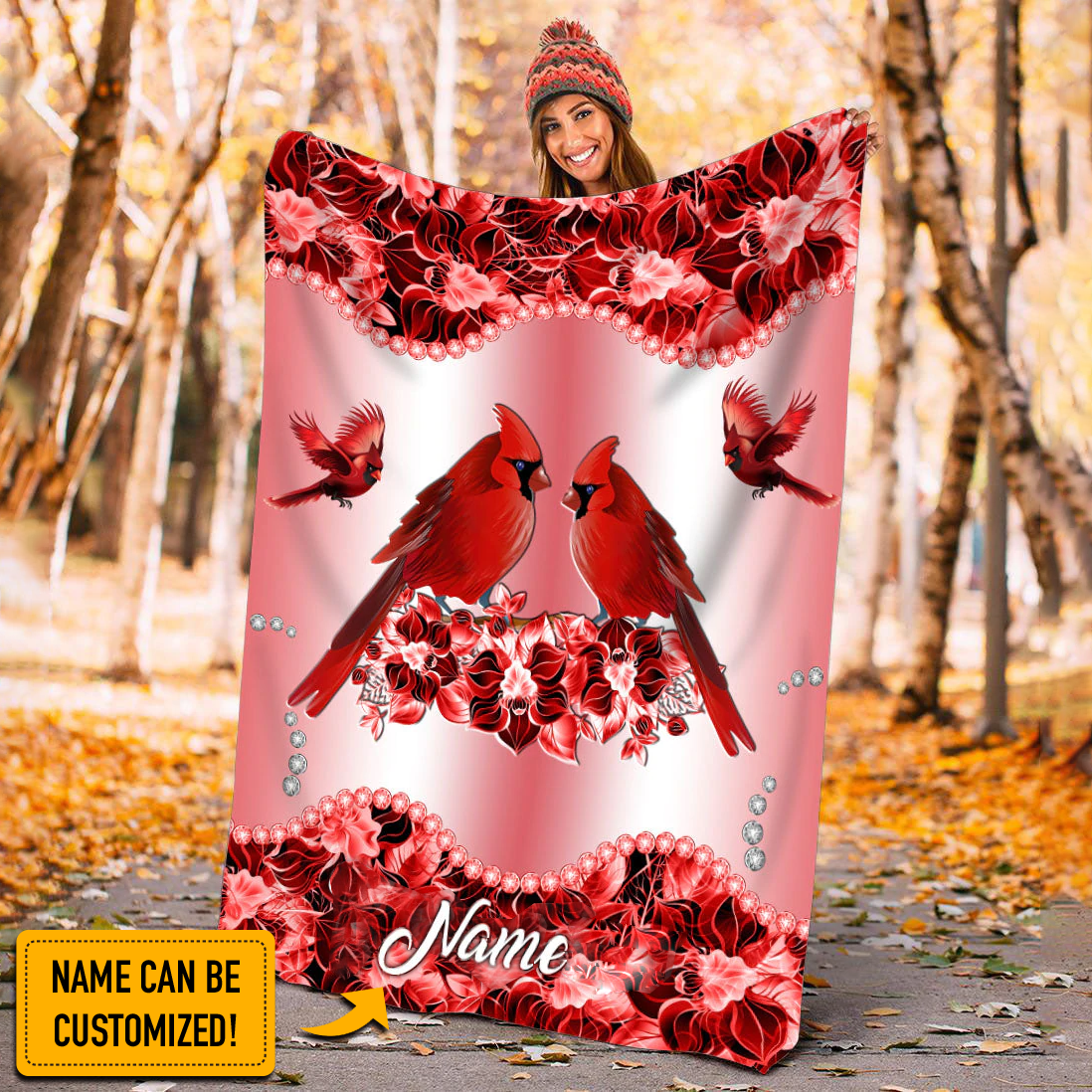 Custom Name Cardinal 3D All Over Printed Blanket