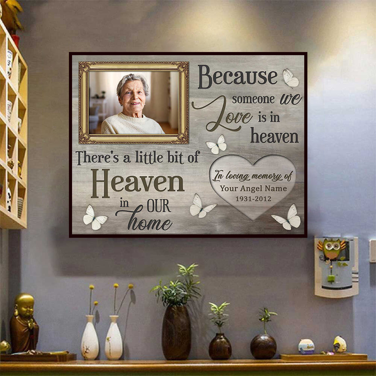 Because someone we love is in heaven - Upload Image - Personalized Horizontal Poster