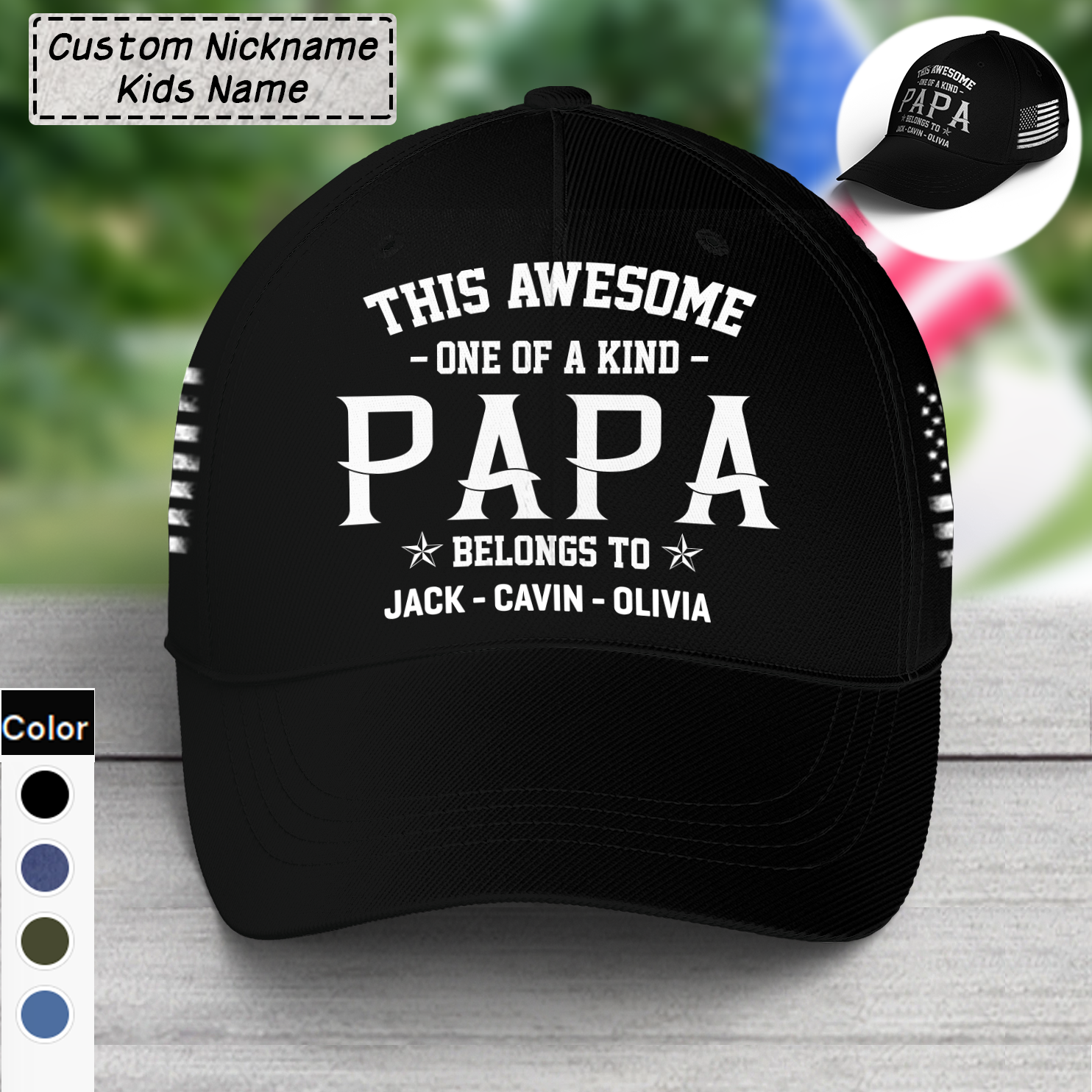 This awesome one of a kind papa, Custom Nickname Classic Cap