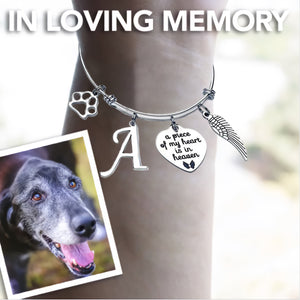 Memorial A Piece Of My Heart In Heaven Dog Paw Bracelet