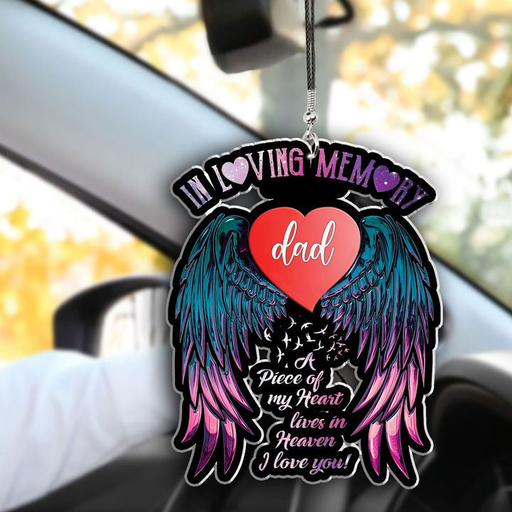 In Loving Memory Dad Red Car Ornament