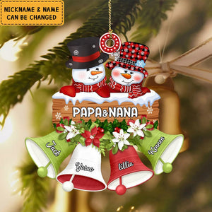Personalized Snowman Grandpa & Grandma Family Christmas Gift Xmas Acrylic Ornament