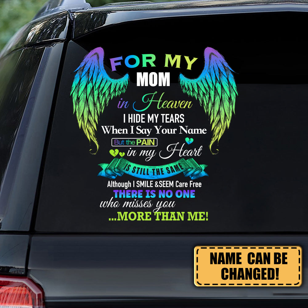 For My Mom In Heaven Personalized Car Sticker