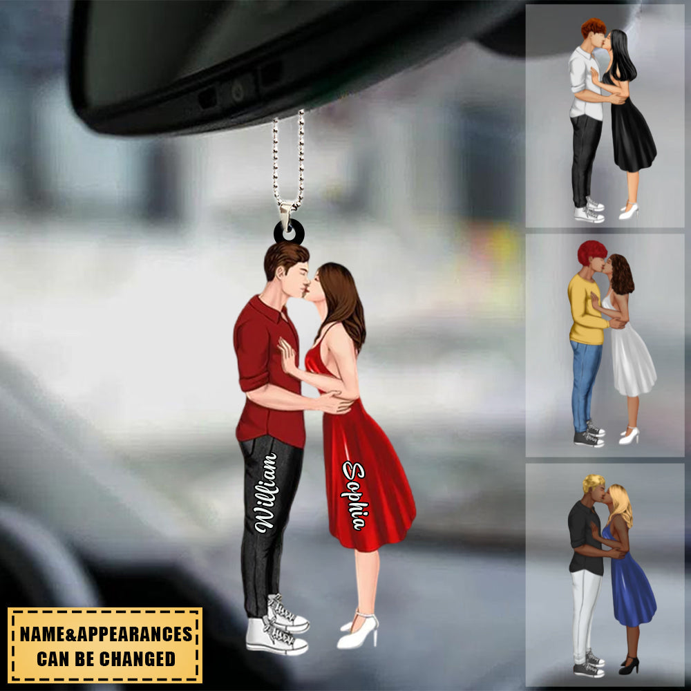 Personalized From Our First Kiss Till Our Last Breath Couple Kiss Acrylic Ornament
