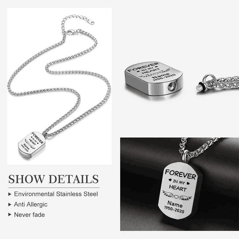 Personalized Ashes Necklace - Forever In My Heart