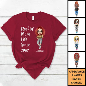 Rockin' The mom life Chibi Funny Personalized Shirt For Mom , Grandma