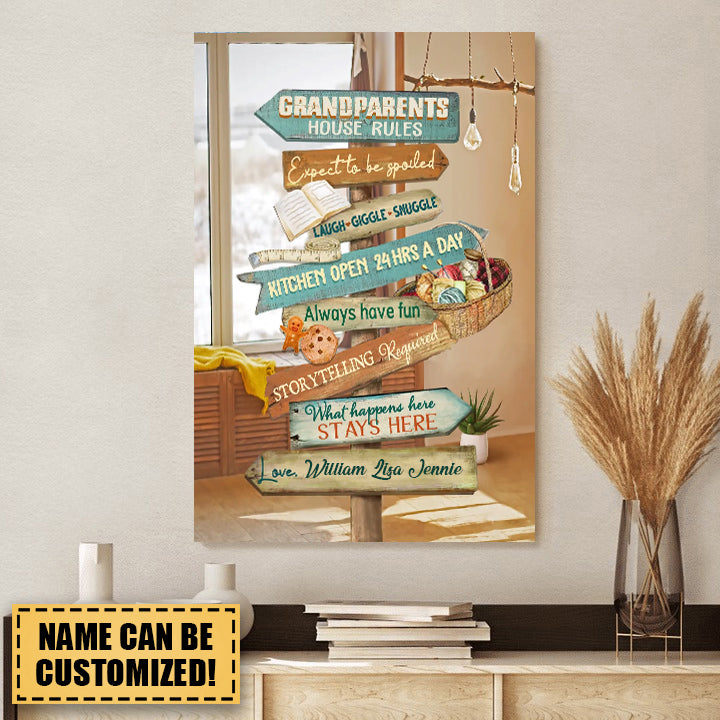 Grandparent House Rules Sign Personalized Poster