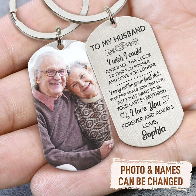 Turn Back The Clock, Personalized Keychain, Anniversary Gifts For Him, Custom Photo