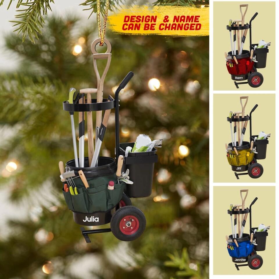 PERSONALIZED GARDEN TOOL GARDENING LOVERS CHRISTMAS ORNAMENT