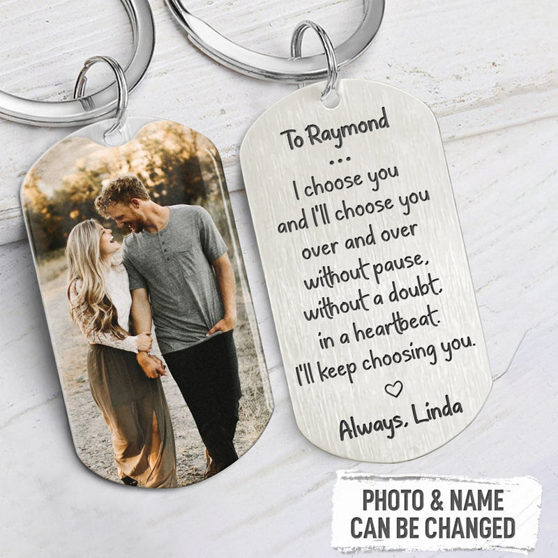 I Choose You, Personalized Keychain, Gifts For Him