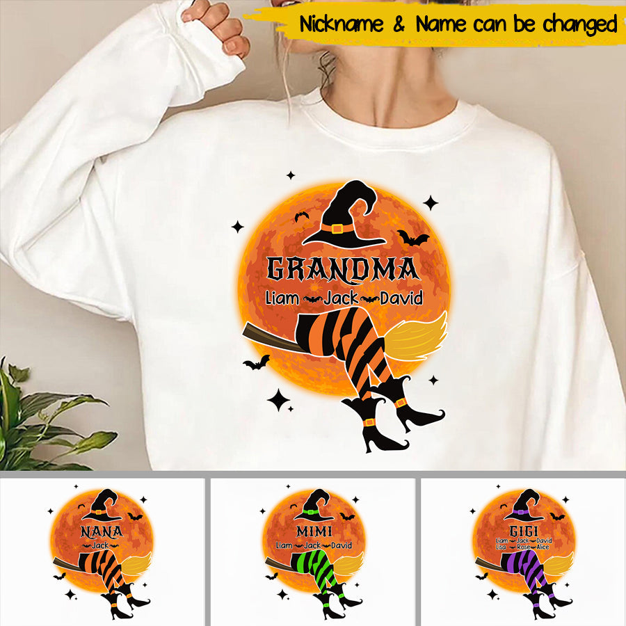 Gift For Grandma Witch Halloween Personalized Sweatshirt