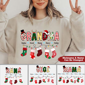 Gift For Grandma Christmas Socks Personalized Sweatshirt
