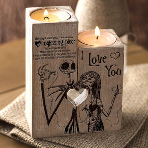 The Day I Met You I Found My Missing Piece Personalized Candle Holder