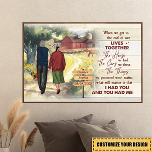 I Had You And You Had Me Personalized Canvas