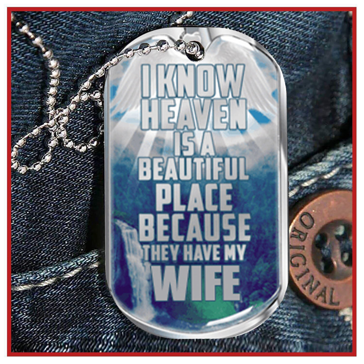 Personalized Memorial Wife In Heaven Necklace