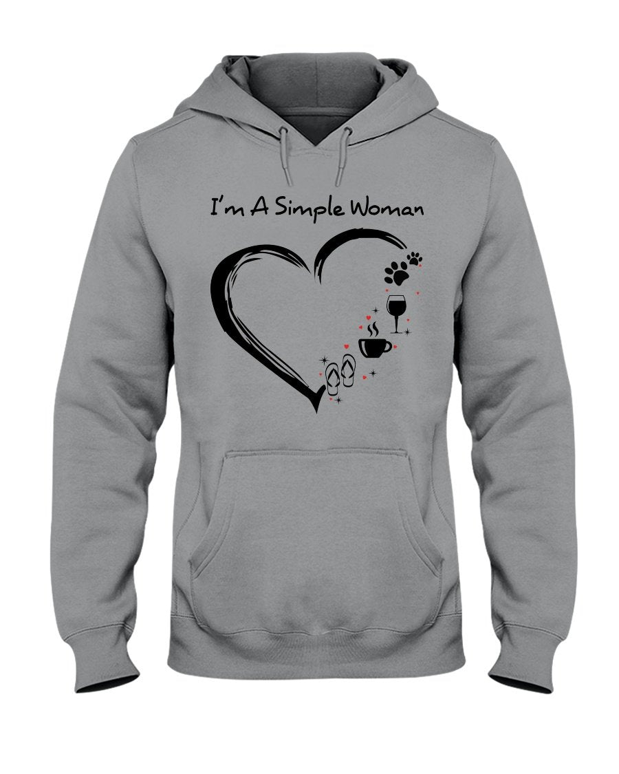I'm a simple woman - dogs mom Hooded Sweatshirt