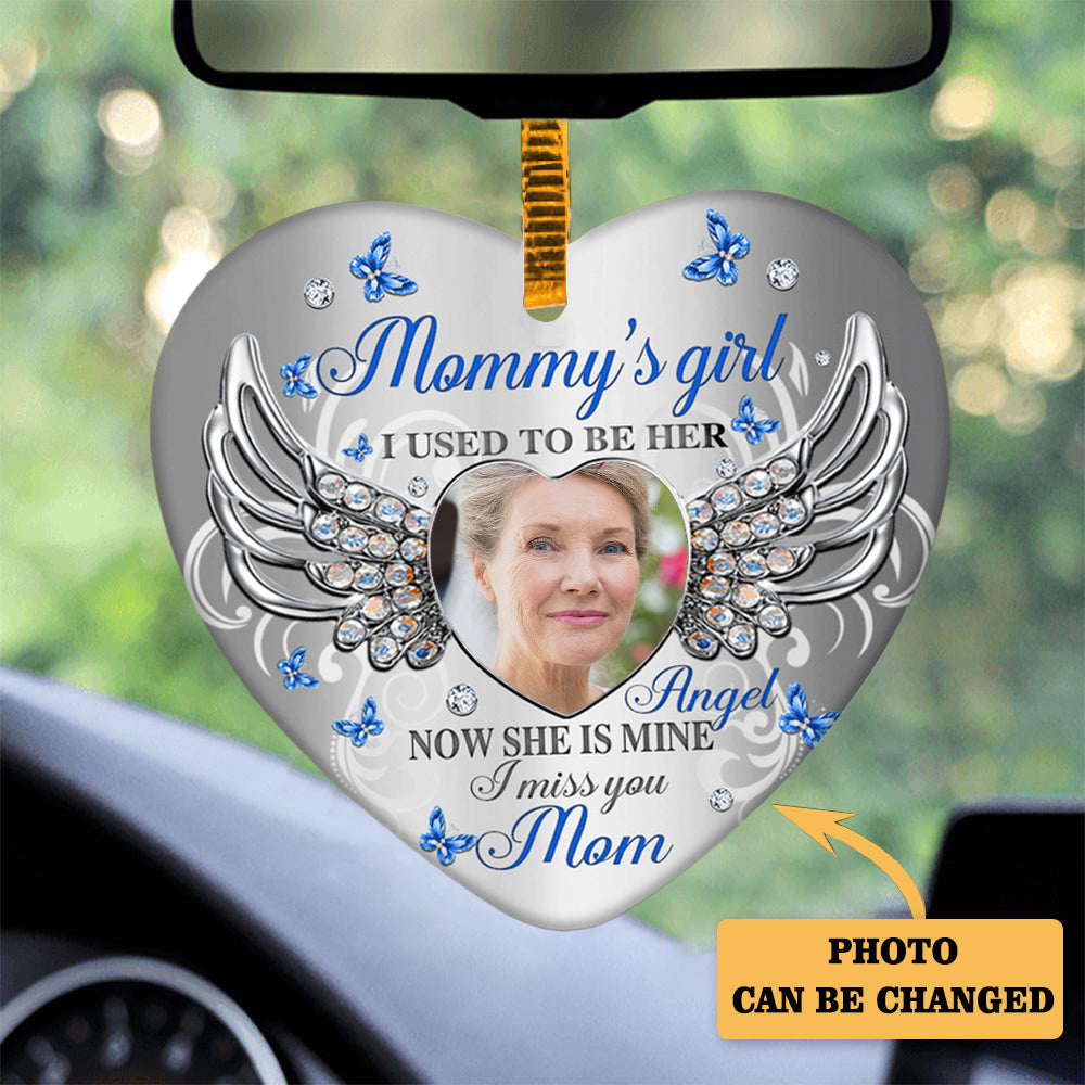 Personalized I Used To Be His Angel Heart Ornament (Porcelain)