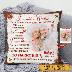 Memorial Christmas Gift For Wife Loss Husband Cardinal Pillowcase