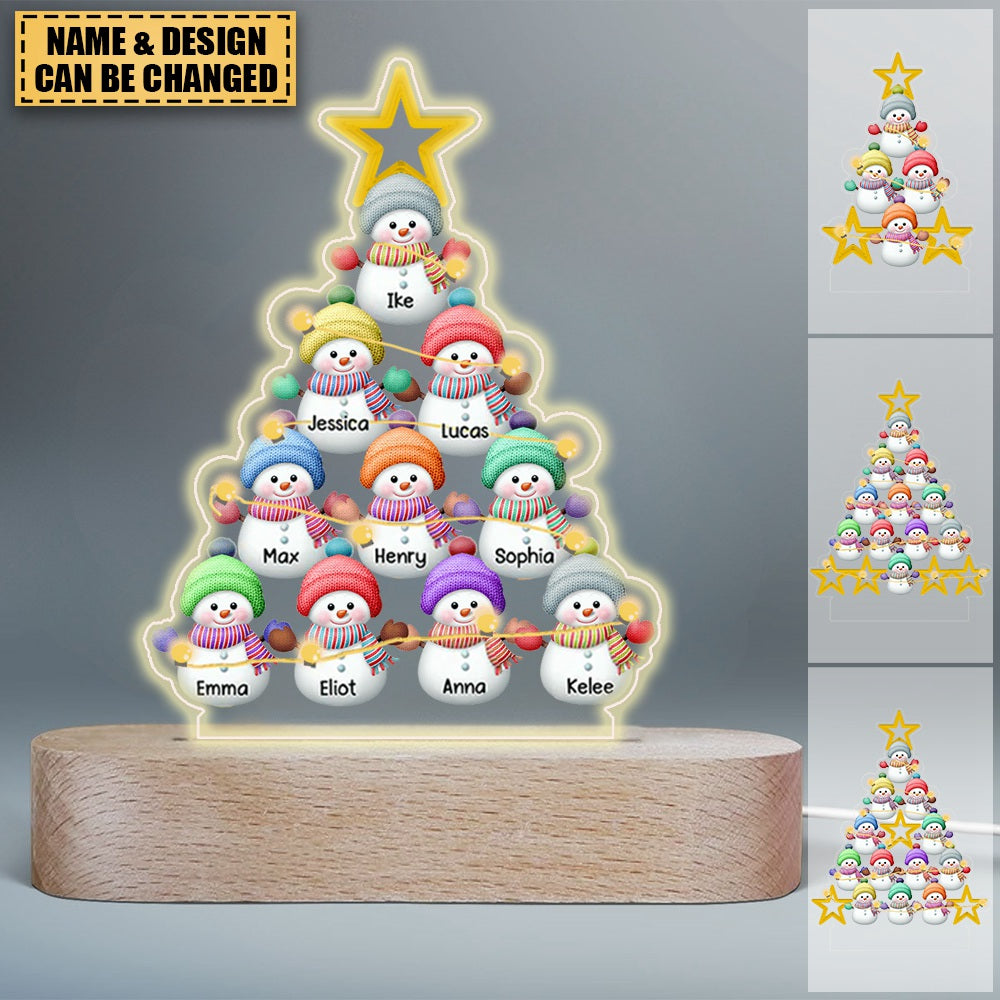 Personalized Snowman Kids Light Lamp For Christmas