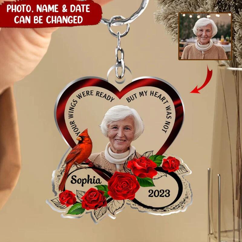 Family Loss Infinity Heart Rose Infinite Love Memorial Gift Keychain