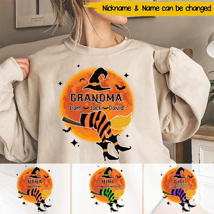 Gift For Grandma Witch Halloween Personalized Sweatshirt