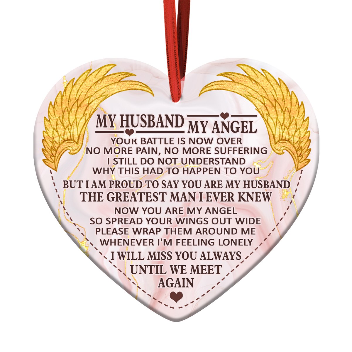 My Love My Angel Memorial Personalized Ceramic Ornament