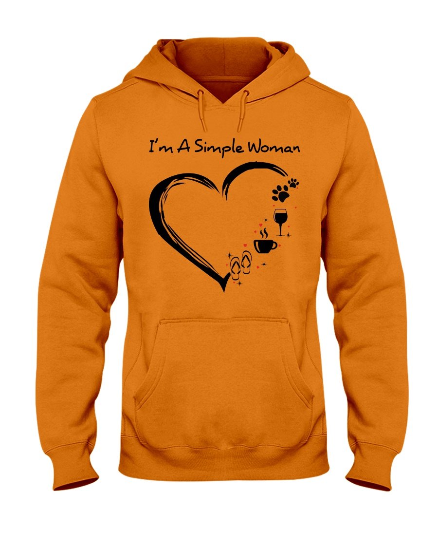 I'm a simple woman - dogs mom Hooded Sweatshirt