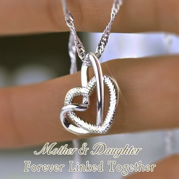 Interlocking Heart Necklace - Mother & Daughter 👩👧 Forever Linked Together